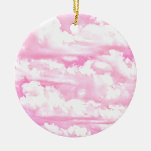 Mode roze wolken achtergrond keramisch ornament (Voorkant)