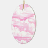 Mode roze wolken achtergrond keramisch ornament (Links)