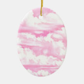 Mode roze wolken achtergrond keramisch ornament (Voorkant)