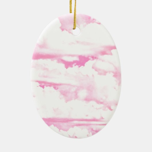 Mode roze wolken achtergrond keramisch ornament (Achterkant)