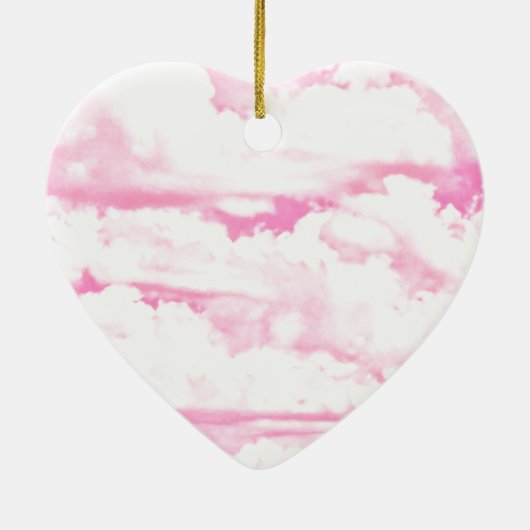 Mode roze wolken achtergrond keramisch ornament (Achterkant)