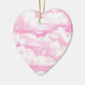 Mode roze wolken achtergrond keramisch ornament (Links)