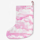 Mode roze wolken achtergrond kleine kerstsok (Achterkant)