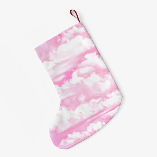 Mode roze wolken achtergrond kleine kerstsok (Achterkant (Hangend))