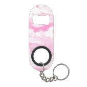 Mode roze wolken achtergrond sleutelhanger flessenopener (Achterkant)