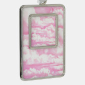 Mode roze wolken achtergrond verzilverd omlijst ornament (Rechts)