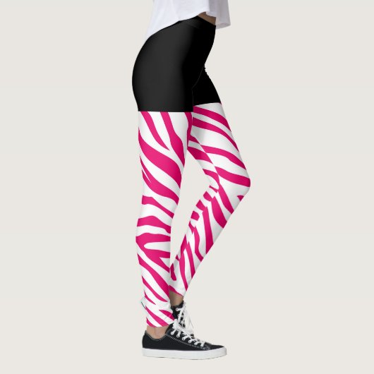 Mode Roze Zebra Stripes Decor Leggings (Rechts)