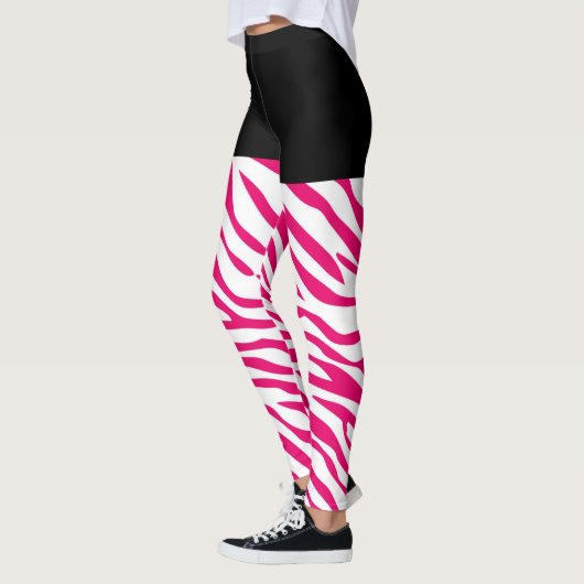 Mode Roze Zebra Stripes Decor Leggings (Links)