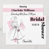 Mode Ruw roze Vrijgezellenfeest horizontale Kaart (Voorkant / Achterkant)