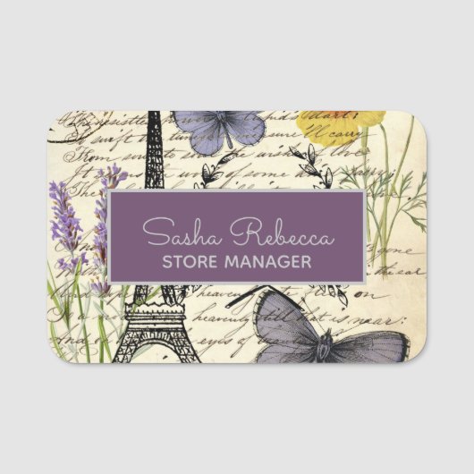 Mode Salon SPA Franse eiffeltoren Parijs Naamplaatje (Voorkant)