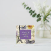 Mode Salon SPA Franse eiffeltoren Parijs Square Vierkante Visitekaartje (Staand voorkant)