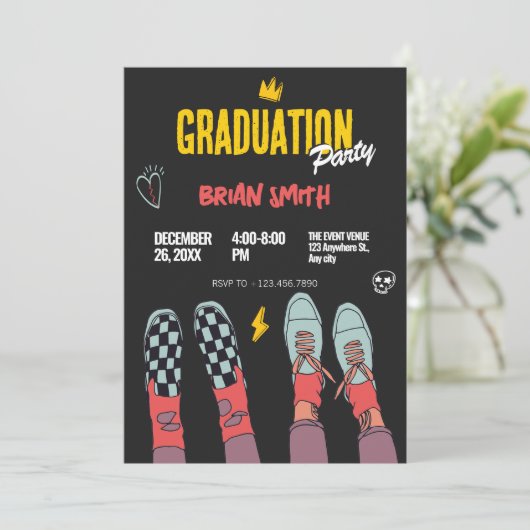 Mode scene sneakers afstuderen kaart (Staand voorkant)