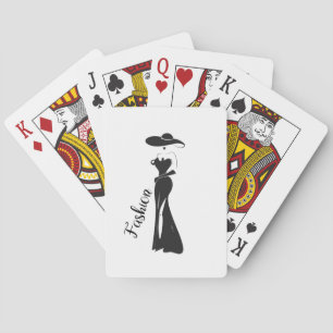 Mode Schattige Meisje Art Deco Design Pokerkaarten