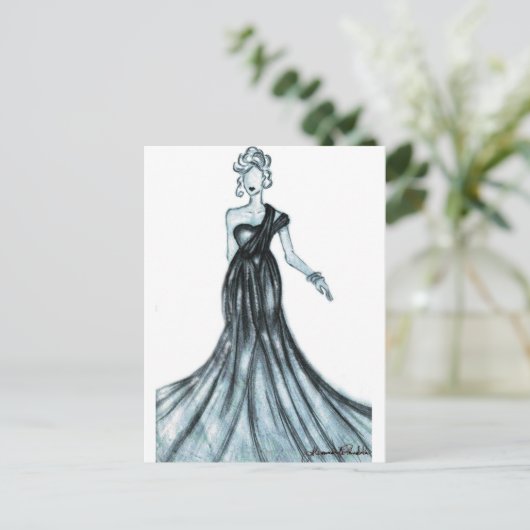 Mode schets briefkaart (Staand voorkant)