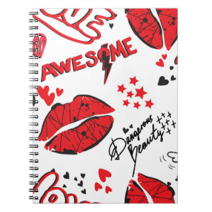 Mode Schets Glamour: Girlish Print. Notitieboek
