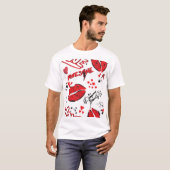 Mode Schets Glamour: Girlish Print. T-shirt (Voorkant volledig)