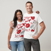 Mode Schets Glamour: Girlish Print. T-shirt (Unisex)