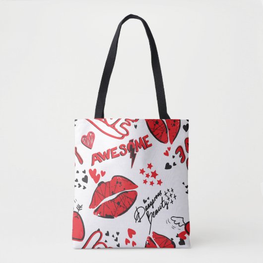 Mode Schets Glamour: Girlish Print. Tote Bag (Voorkant)