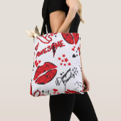 Mode Schets Glamour: Girlish Print. Tote Bag (Dichtbij)
