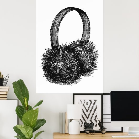 Mode schets oorkappen poster (Thuiskantoor)