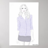 Mode Schets - Polka Dot Cardigan Poster (Voorkant)