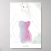 Mode schetsen - Blend dress Poster (Voorkant)