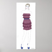 Mode schetsen - Ruffle Dress Poster (Voorkant)