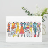 Mode Schetskunst Afdrukken Kleurrijke lege notieca Kaart (Staand voorkant)