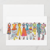 Mode Schetskunst Afdrukken Kleurrijke lege notieca Kaart (Voorkant / Achterkant)