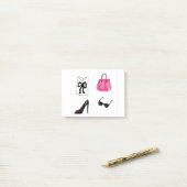 Mode schoenen handtas waterverf post-it® notes (Op bureau)