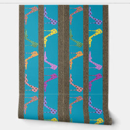 Mode Schoenplanken Wallpaper Rand BP Blauw Behang