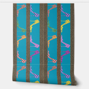 Mode Schoenplanken Wallpaper Rand BP Blauw Behang