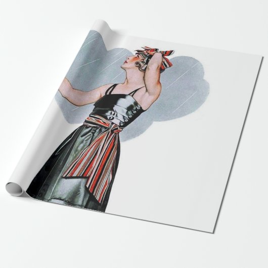 Mode Schoonheid in de regen door C Coles Phillips Cadeaupapier (Uitgerold)