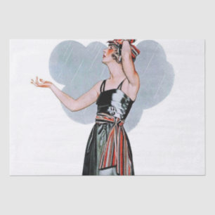Mode Schoonheid in de regen door C Coles Phillips Tissuepapier
