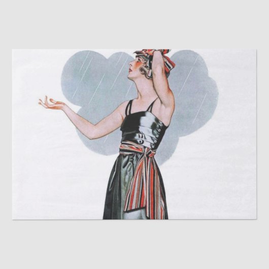 Mode Schoonheid in de regen door C Coles Phillips Tissuepapier (Voorkant)