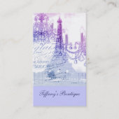 mode schoonheidssalon Spa paarse Paris Eiffeltoren Visitekaartje (Voorkant)