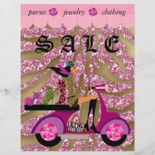 Mode Scooter Awning Woman Shoes Zebra Glitter Flyer