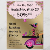 Mode Scooter Awning Woman Shoes Zebra Glitter Flyer (Achterkant)