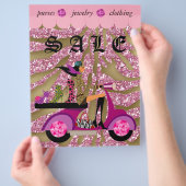 Mode Scooter Awning Woman Shoes Zebra Glitter Flyer (Hand)