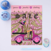 Mode Scooter Awning Woman Shoes Zebra Glitter Flyer (Enkel)