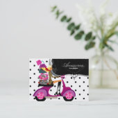 Mode Scooter Girl Visitekaartje (Staand voorkant)