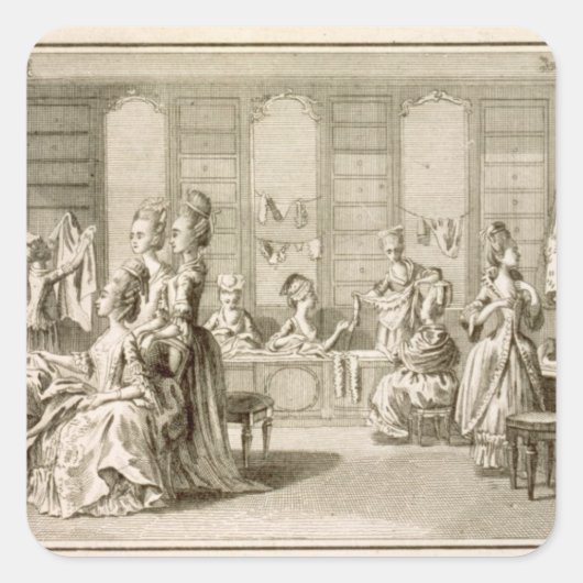 Mode shop uit de "Encyclopedie" door Denis Do Vierkante Sticker (Voorkant)