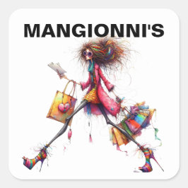 Mode Shopping Vierkante Sticker