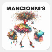 Mode Shopping Vierkante Sticker (Voorkant)