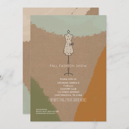 Mode Show Charity Event Dress Form Abstract Kaart (Voorkant / Achterkant)