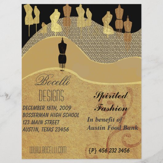 Mode show en lijst met stijlen flyer (Voorkant)