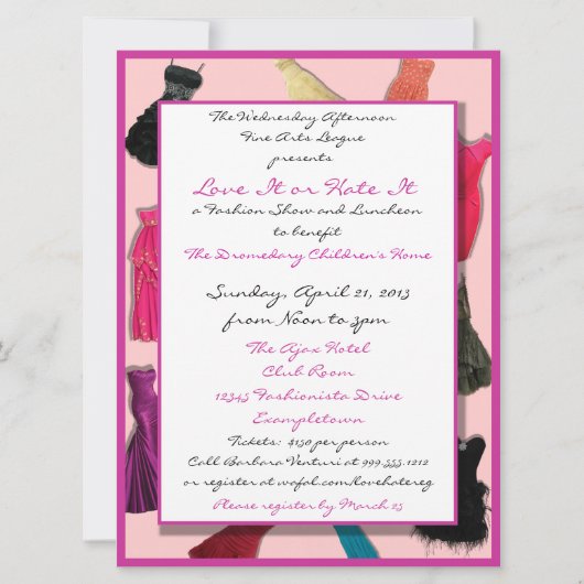 Mode Show en Luncheon Aangepaste uitnodigingen (Voorkant)