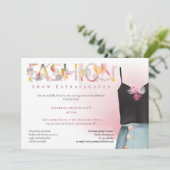 Mode Show Event Arty Typografie Raspberry Pink Kaart (Staand voorkant)