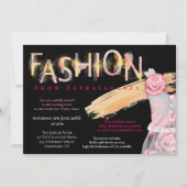 Mode Show Event Arty Typografie Roze Zwart Kaart (Voorkant)