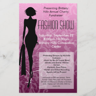Mode Show Flyer, roze Silhouette Swirl Flyer